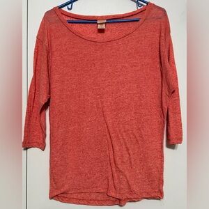 Mossimo Supply Co. Coral 3/4 Sleeve Top